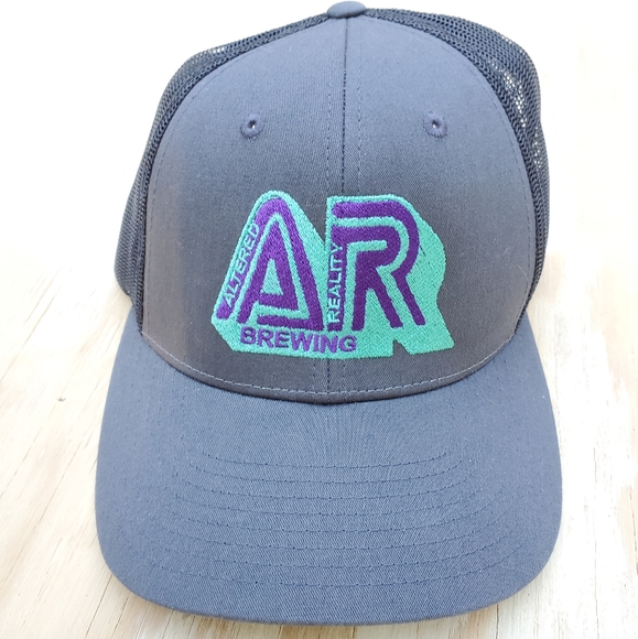 Altered Reality Brewing Trucker Hat Mesh Snapback Gray Black Richardson Curve - Picture 1 of 7